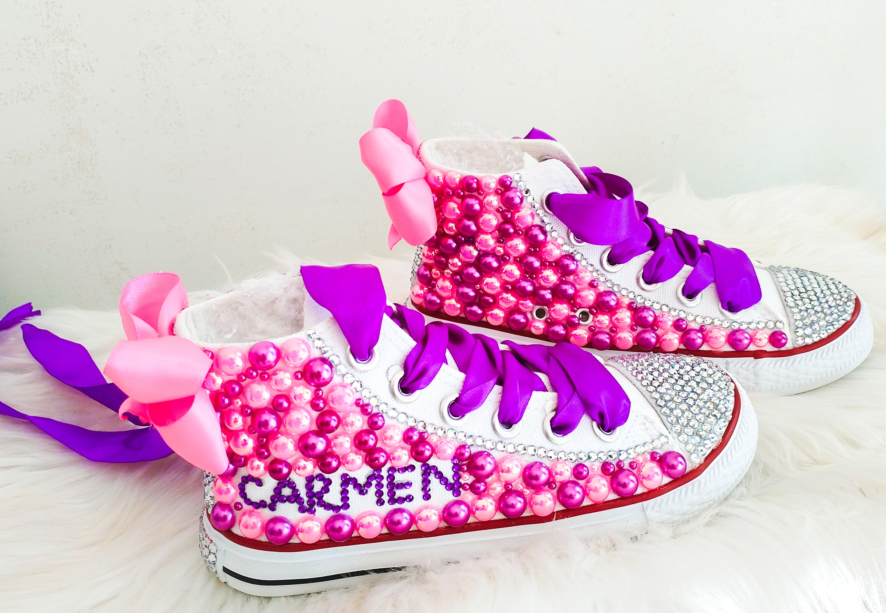 Customized Name Age Pearl Baby/Toddler Birthday Shoesr - Cozyir