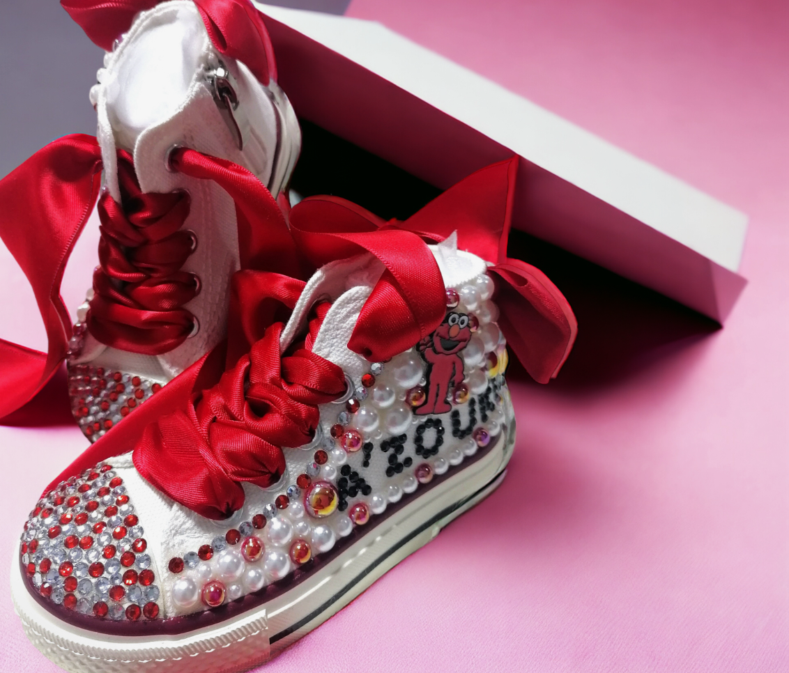 Elmo Customized Pearl Baby/Toddler Bling Name Shoes - IR Corp