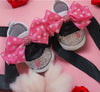 Pink Minnie Mouse customized Baby/Toddler Bling Pearl Shoes - IR Corp