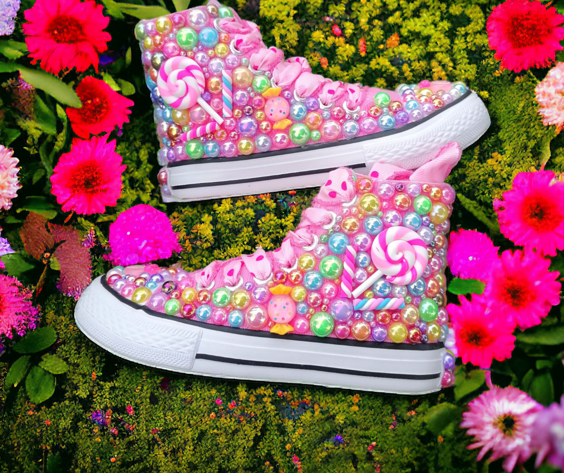 Candyland customized Baby/Toddler Bling Pearl Shoes - IR Corp