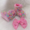 Candyland Winter Boots customized Baby/Toddler Bling Pearl Boots - IR Corp