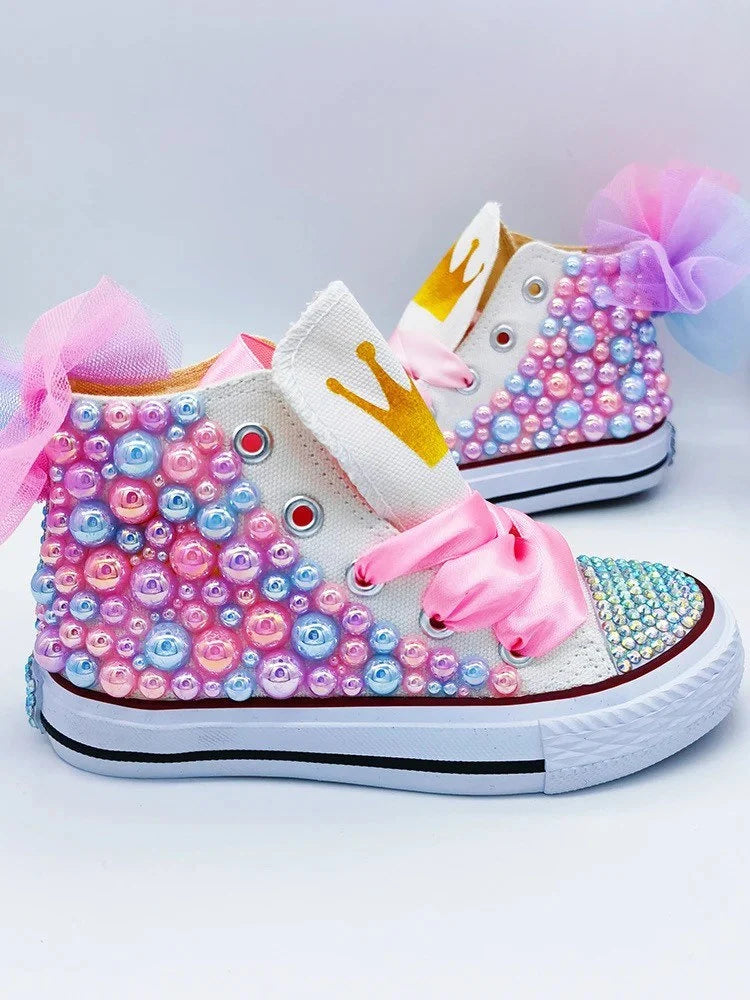 Princess Crown Baby/Toddler Bling Pearl Shoes